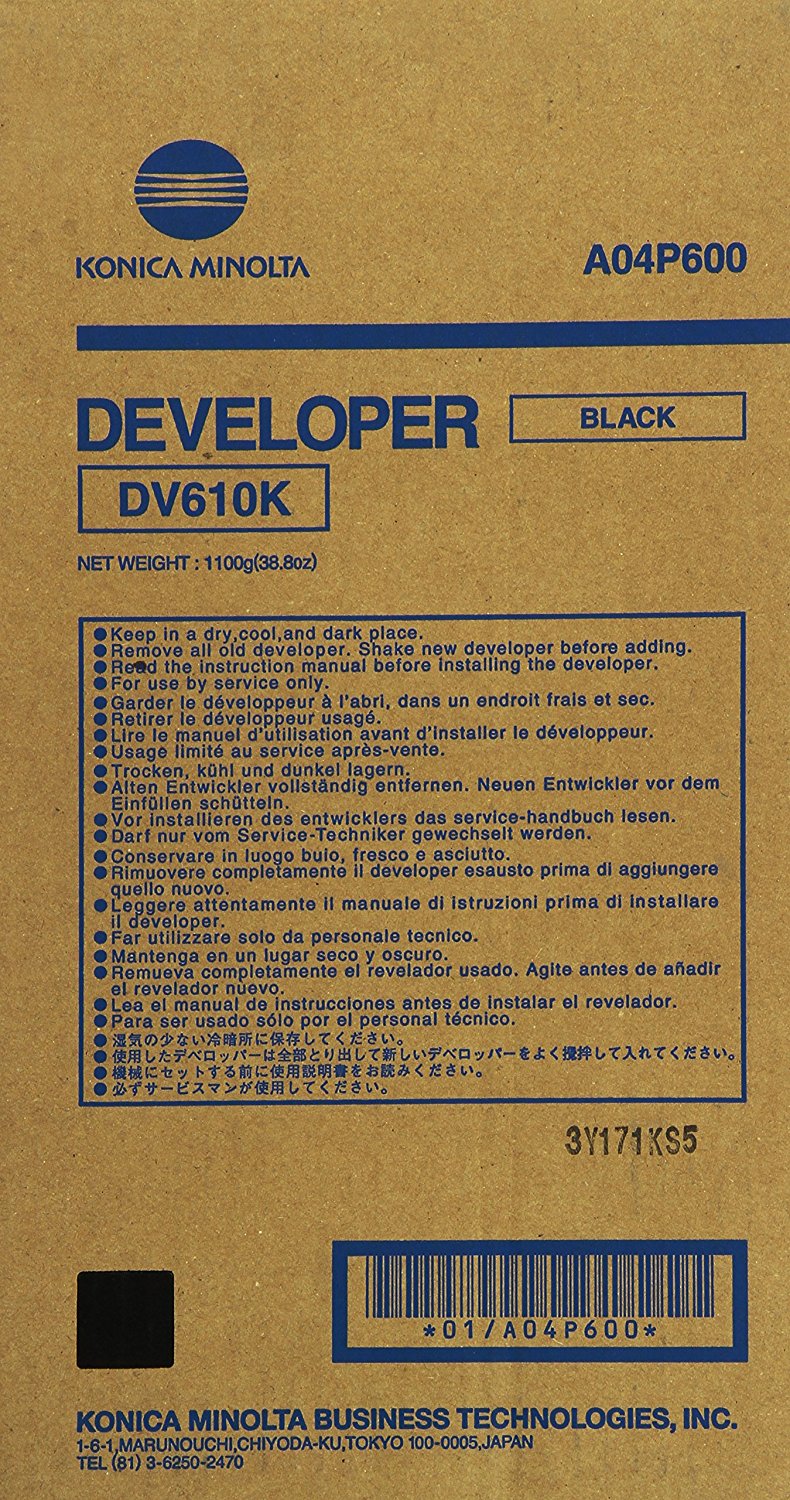Konica Minolta A04P600 Black Developer (DV610BK, DV610K)
