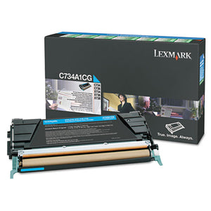 Lexmark C748H1CG Cyan Toner Cartridge - Return Program