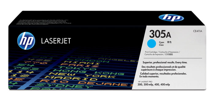 HP 305A (CE411A) Standard Yield Cyan Original LaserJet Toner Cartridge