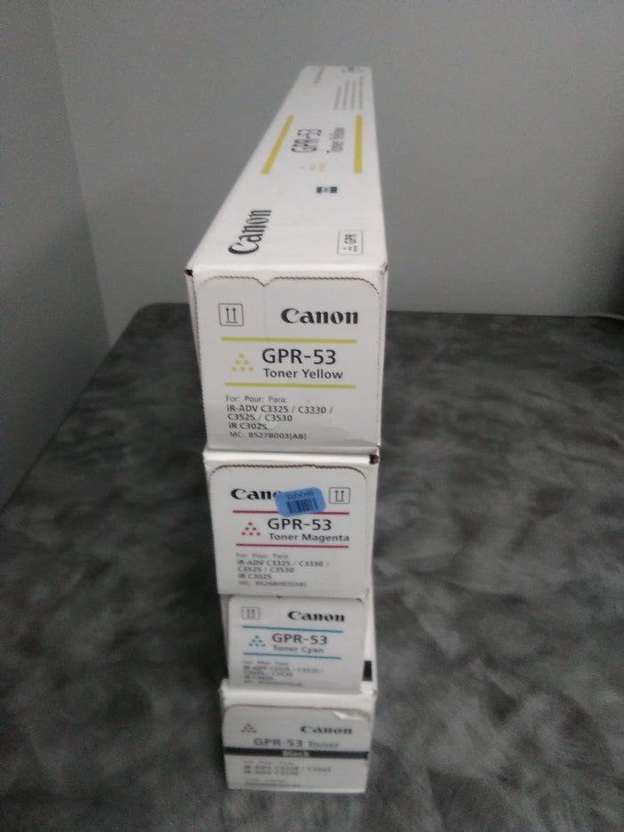 Canon, GPR-53,OEM Toner Full Set, 8524B003AA, 8525B003AA, 8526B003AA,8527B003AA Sealed Yellow Magenta Cyan Black